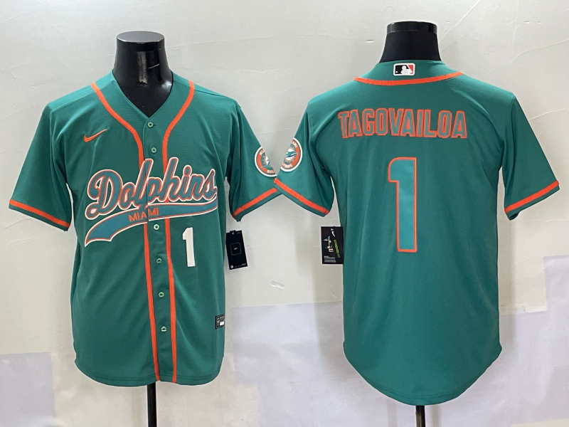 Men 2025 NFL Nike Miami Dolphins #1 Tagovailoa green jerseys